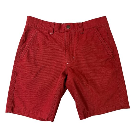 Edgevale Cotton Canvas Men's Shorts Sz 32 Brick Red Pockets - Picture 1 of 12